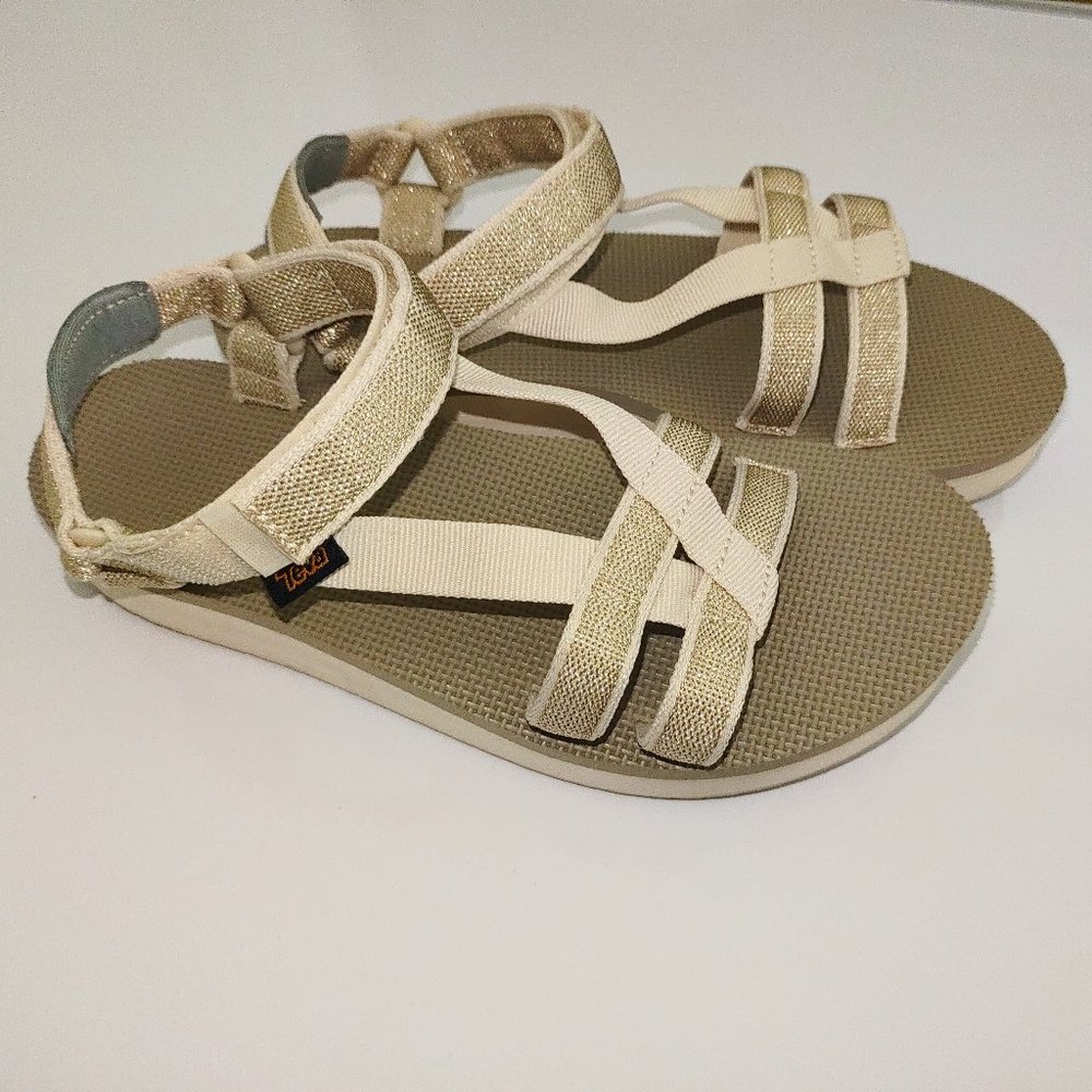 Teva Women's Beige Gold Strappy Sandals